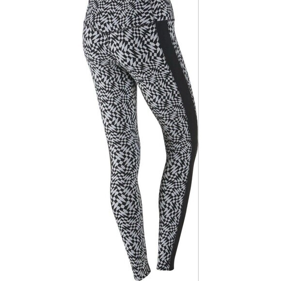 Nike Legendary Athletic Leggings M Black Gray Print Performance Workout Stretchy - Picture 2 of 16